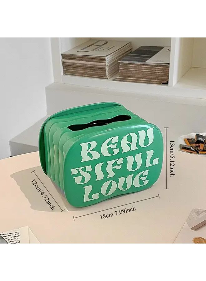 منظم علب المناديل الحديث من البلاستيك المتين موزع المناديل المنزلي لديكور الحمام وغرفة المعيشة والمكتب - Image 1